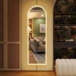 Luxury Arched Full-Length Wall Mirror Golden