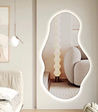 Modern Irregular Shaped LED Full-Length Mirror