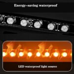 LED light bar displaying "energy saving waterproof light source," designed for enhancing home decor with an electric fireplace