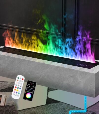 Electrical Fireplace 3D Simulation Flame Electric Fireplace with 7 Color Flame