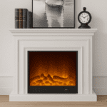 I-Power™ LED Flame Electric Fireplace & TV Unit Stylish Heater Console in Half White – Premium UAE Decor
