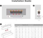Installation guide for a fireplace, featuring step-by-step instructions and diagrams for proper setup and safety measures