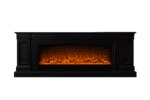 Luxury Electric Fireplace Wall Panel TV Feature Unit in Black Multiple Sizes (180cm–300cm) Premium Home Decor