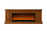 Luxury Electric Fireplace Wall Panel TV Feature Unit in Brown Multiple Sizes (180cm–300cm) Premium Home Decor