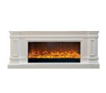 Luxury Electric Fireplace Wall Panel TV Feature Unit in White Multiple Sizes (180cm–300cm) Premium Home Decor