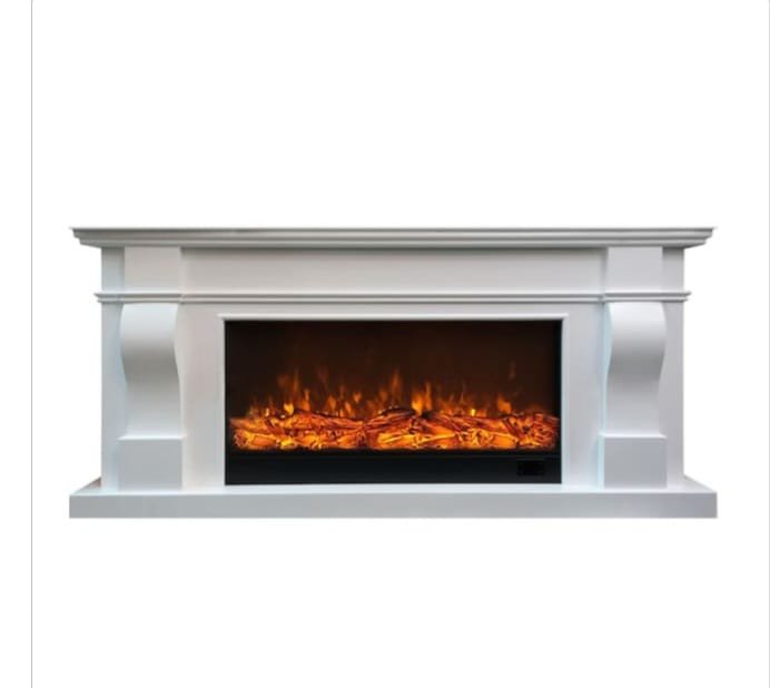 white signature Classic Mantel Electric Fireplace Heater – Freestanding Decorative Surround