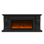black signature Classic Mantel Electric Fireplace Heater – Freestanding Decorative Surround