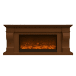 brown signature Classic Mantel Electric Fireplace Heater – Freestanding Decorative Surround