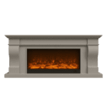 gray signature Classic Mantel Electric Fireplace Heater – Freestanding Decorative Surround