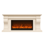 off white signature Classic Mantel Electric Fireplace Heater – Freestanding Decorative Surround